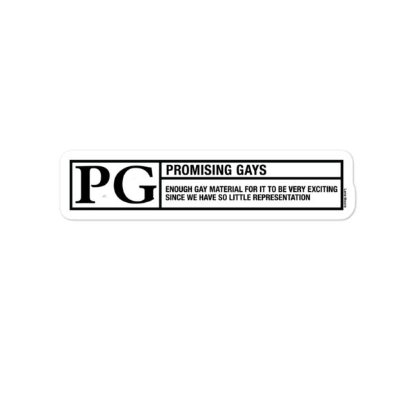 Rated PG for Promising Gays Sticker – Lane Moore